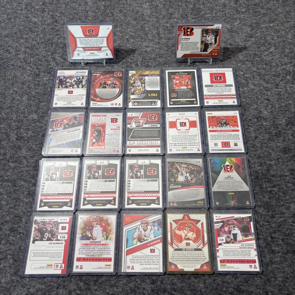 Cincinnati Bengals Joe Burrow Football Card Collection Set of 22 Card - Picture 2 of 13